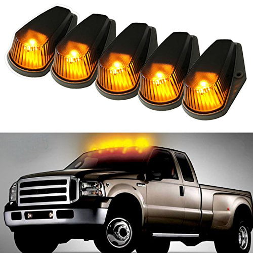 White LED For Ford F-250 E-350 5PC Clearance Lens Cab Roof Marker Light Covers